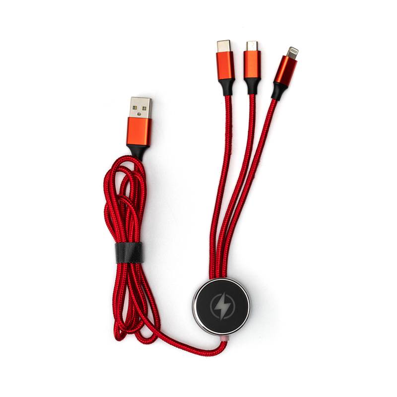 Cavo di ricarica 3 in 1 con logo LED - immagine 10