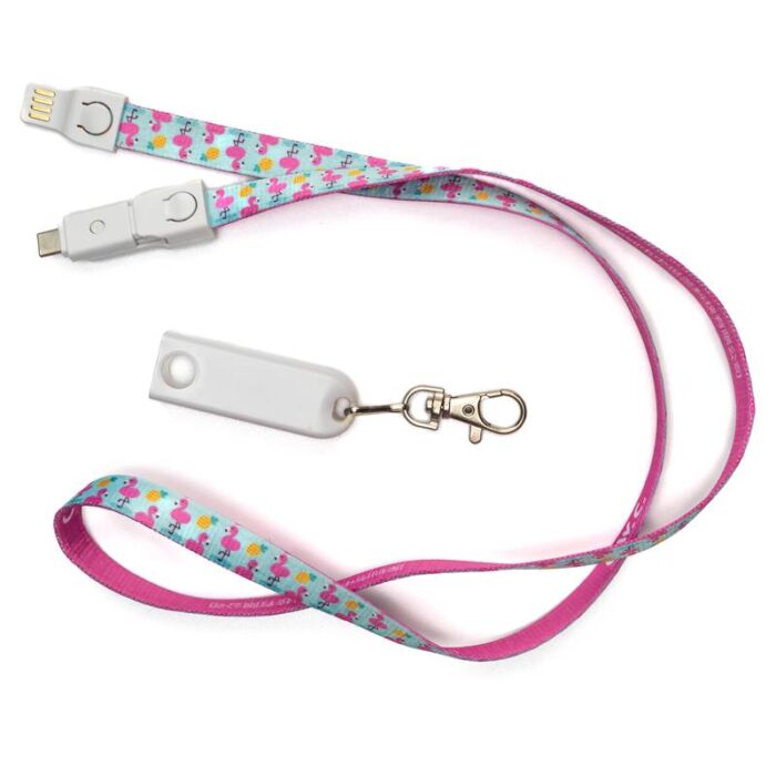 Lanyard with a charging cable