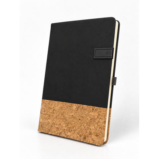 Business set: A5 PU leather and cork notebook + USB drive